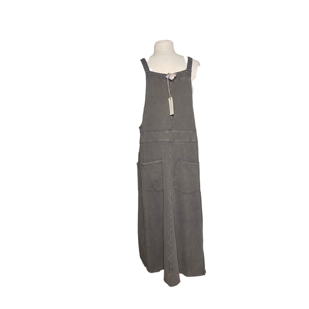 NWT EASEL Women’s Knit Boho Overall Jumper Midi Dress Ash Enzyme Wash - Picture 5 of 5